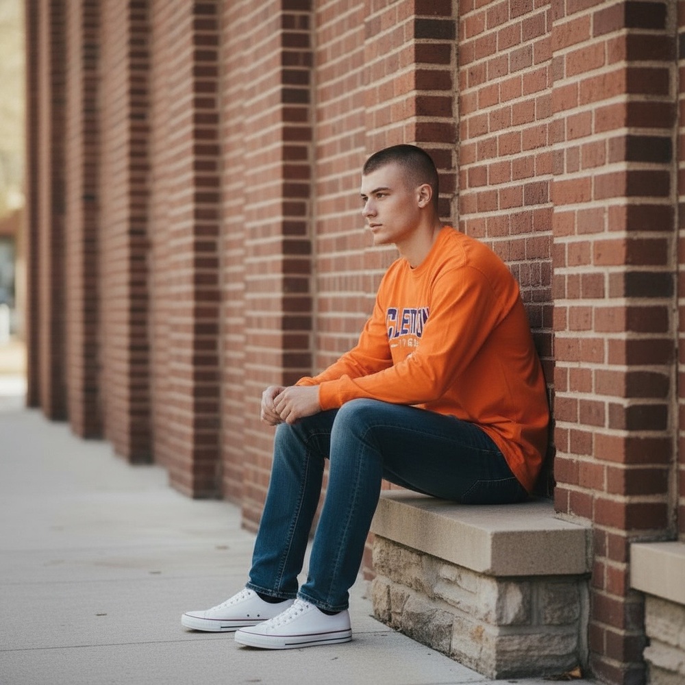 Clemson Tigers Long Sleeve Shirt XL 46/48 Lightweight Orange NCAA Team Gear